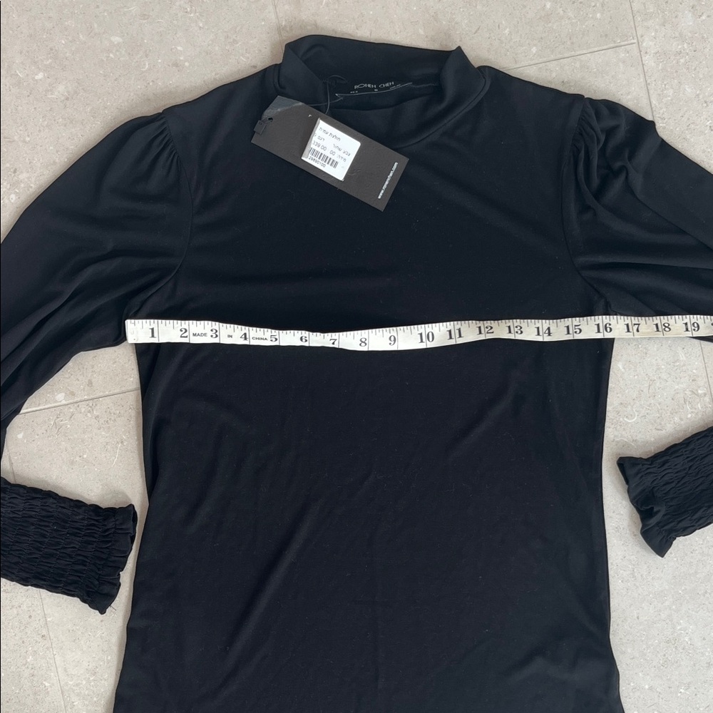 Ronen Chen Elegant Black Long Sleeve Top - Picture 6 of 6